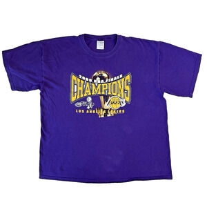 Vtg Los Angeles Lakers 2009 NBA Champions Purple Graphic T-Shirt Mens XL Gildan